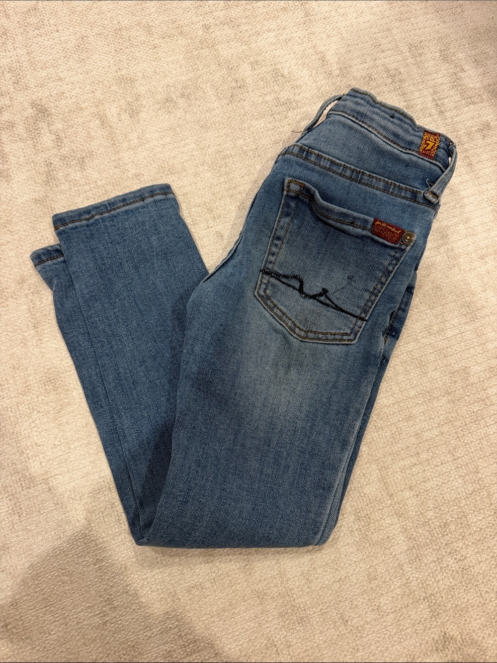 7 For All Mankind Medium Blue Skinny Jeans